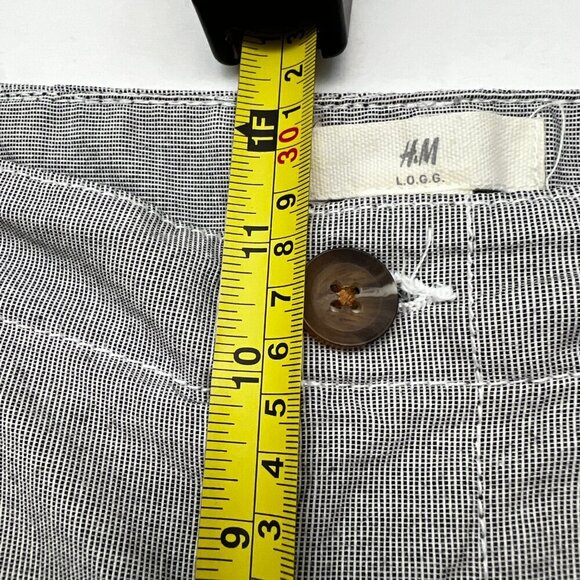 L.O.G.G. H &M Women Chino Pants Blue/White fine striped Straight Leg Size 12 - Picture 8 of 10